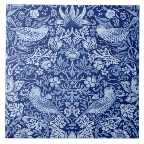 Strawberry Thief Blue Monotone William Morris Ceramic Tile