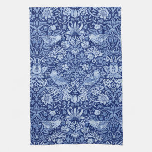 Strawberry Thief Blue Monotone, William Morris Kitchen Towel