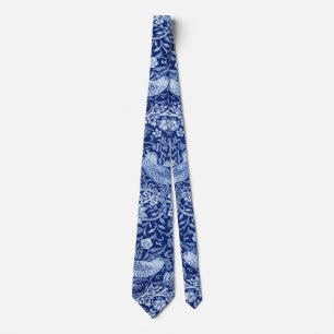Strawberry Thief Blue Monotone, William Morris Neck Tie