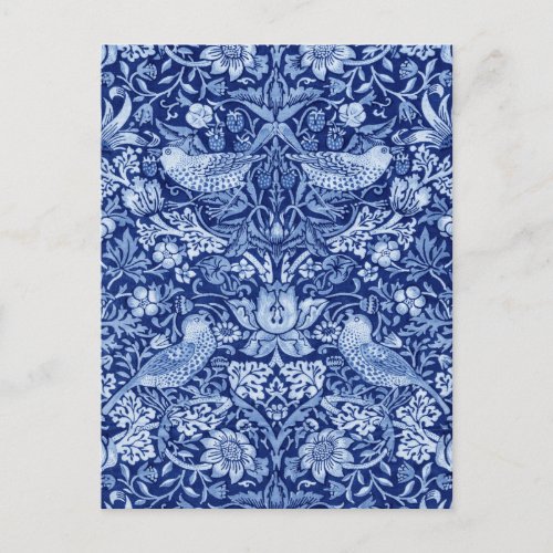 Strawberry Thief Blue Monotone William Morris Postcard