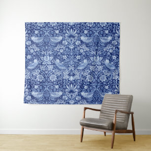 Strawberry Thief Blue Monotone, William Morris Tapestry