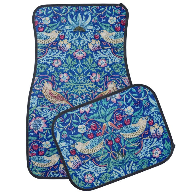 Strawberry Thief Blue, William Morris Car Floor Ma Mat (Set)