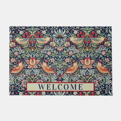 Strawberry Thief Blue William Morris Personalize Doormat