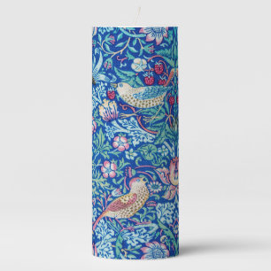 Strawberry Thief Blue, William Morris Pillar Candl Candle