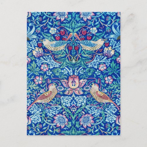 Strawberry Thief Blue William Morris Postcard