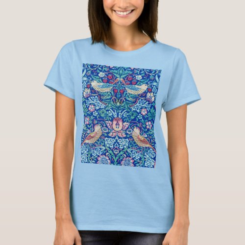 Strawberry Thief Blue William Morris T_Shirt