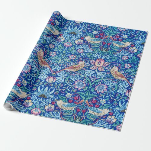 Strawberry Thief Blue William Morris Wrapping Pap Wrapping Paper