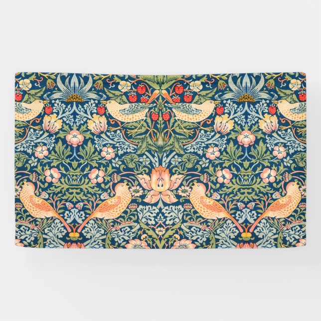 Strawberry Thief (by William Morris) Banner (Horizontal)