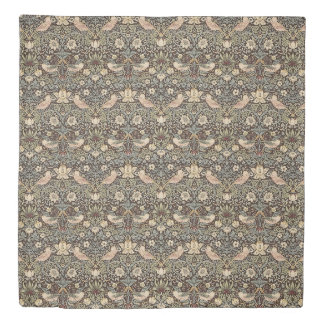 Strawberry Thief by William Morris Chocolate Duvet Cover