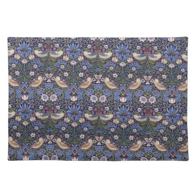 Strawberry Thief by William Morris Cloth Placemat (Front)