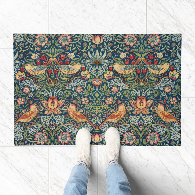 Strawberry Thief by William Morris Doormat (Indoor)