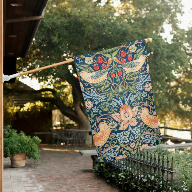 Strawberry Thief (by William Morris) House Flag (In SItu)