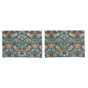 Strawberry Thief by William Morris Indigo Mineral Pillow Case