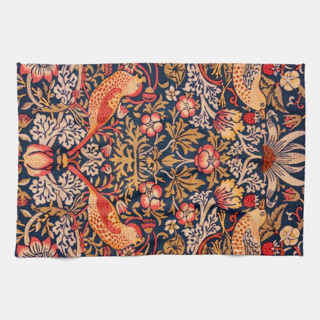 Strawberry Thief by William Morris Kitchen Towel (Horizontal)