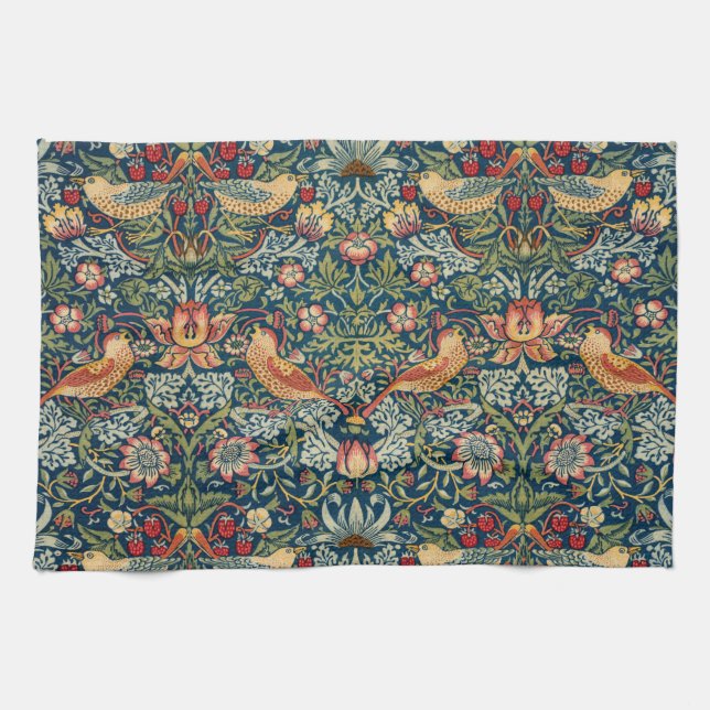 Strawberry Thief by William Morris Kitchen Towel (Horizontal)