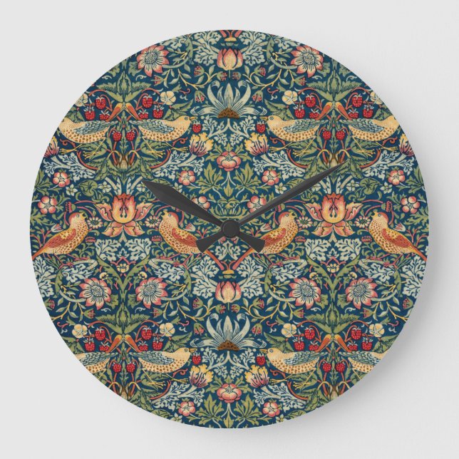 Strawberry Thief by William Morris Large Clock (Front)