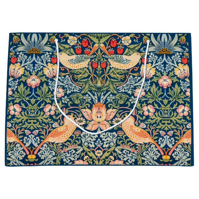 Strawberry Thief (by William Morris) Large Gift Bag (Front)