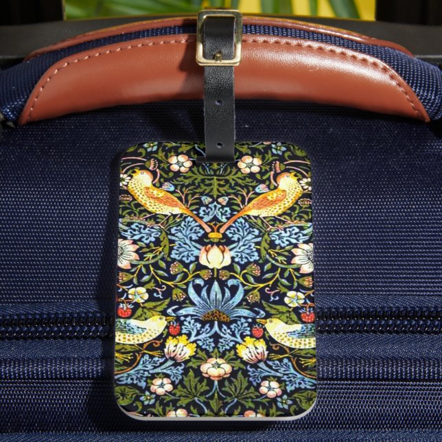Strawberry Thief by  William Morris Luggage Tag (Front Insitu 2)