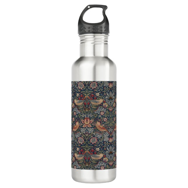 Strawberry Thief by William Morris Stainless Steel Water Bottle (Front)