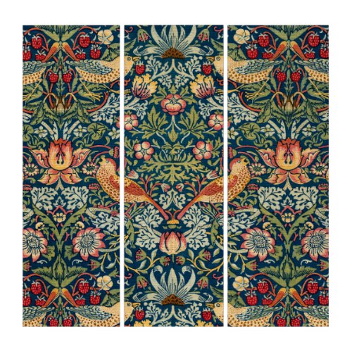 Strawberry Thief by William Morris Triptych