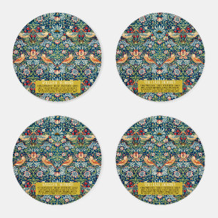 Strawberry thief - Design of William Morris Coaster Set