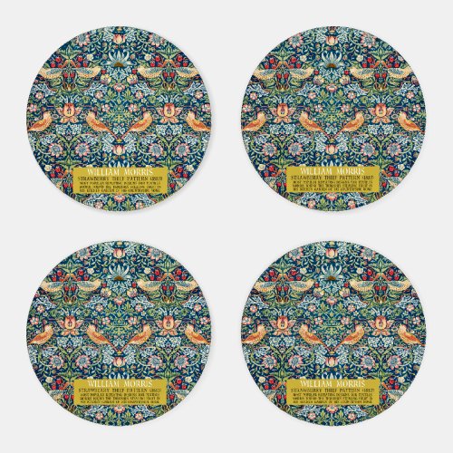 Strawberry thief _ Design of William Morris  Coaster Set