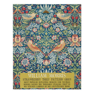 Strawberry thief - Design of William Morris Faux Canvas Print