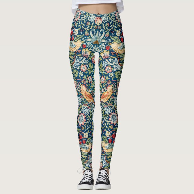 Strawberry thief - Design of William Morris Leggings (Front)