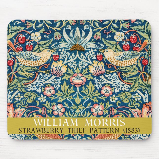 Strawberry thief - Design of William Morris Mouse Pad (Front)