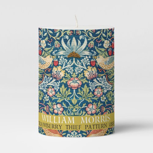 Strawberry thief _ Design of William Morris Pillar Candle