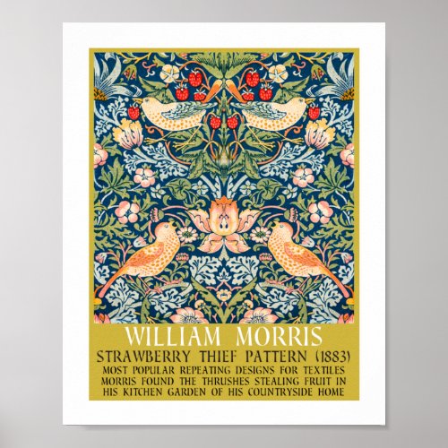 Strawberry thief _ Design of William Morris  Poster