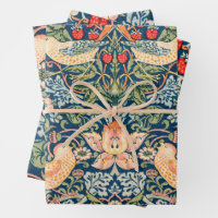 Strawberry Thief Gift Wrap Flat Sheet Set of 3