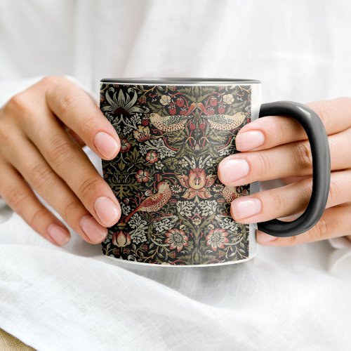 STRAWBERRY THIEF GOLD AND BLACK _ WILLIAM MORRIS MUG