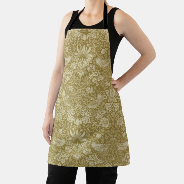 Strawberry Thief Gold, William Morris Apron (Insitu)