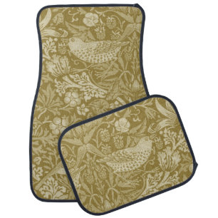 Strawberry Thief Gold, William Morris Car Floor Mat