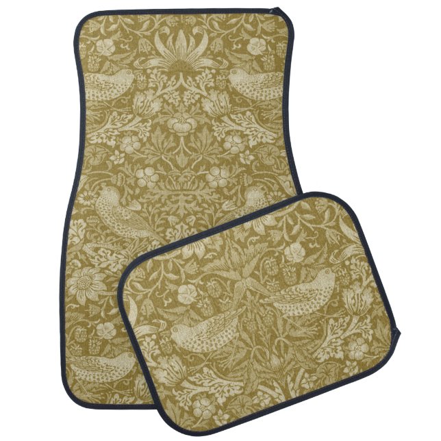 Strawberry Thief Gold, William Morris Car Floor Mat (Set)