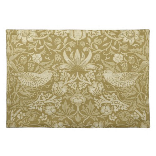 Strawberry Thief Gold William Morris Cloth Placemat
