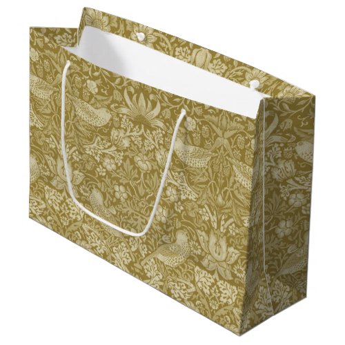 Strawberry Thief Gold William Morris Large Gift B Large Gift Bag