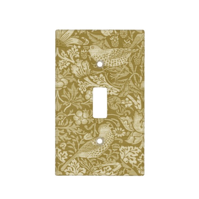 Strawberry Thief Gold, William Morris Light Switch Cover (Front)