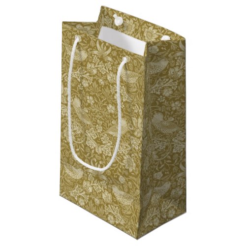 Strawberry Thief Gold William Morris Small Gift Bag