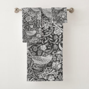 Strawberry Thief Gray, William Morris Bath Towel Set