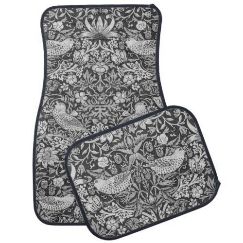 Strawberry Thief Gray William Morris Car Floor Mat