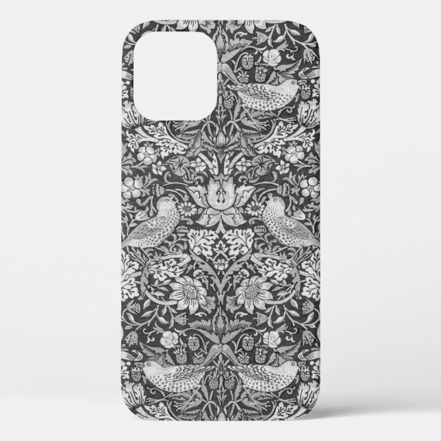 Strawberry Thief Gray, William Morris Case-Mate iPhone Case (Back)