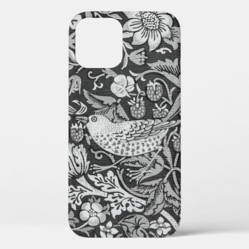 Strawberry Thief Gray William Morris iPhone 12 Case