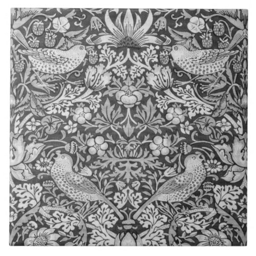 Strawberry Thief Gray William Morris Ceramic Tile