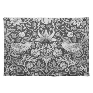 Strawberry Thief Gray, William Morris Cloth Placemat