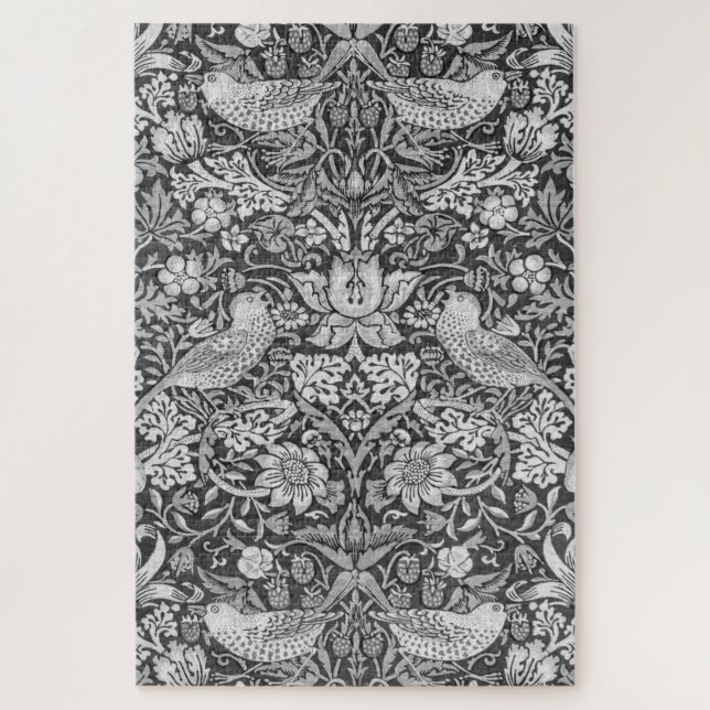 Strawberry Thief Gray, William Morris Jigsaw Puzzle (Vertical)