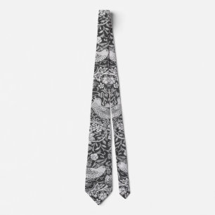 Strawberry Thief Gray, William Morris Neck Tie