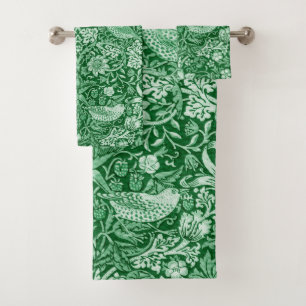 Strawberry Thief Green, William Morris Bath Towel Set