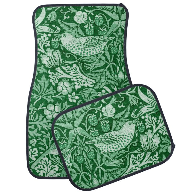 Strawberry Thief Green, William Morris Car Floor Mat (Set)